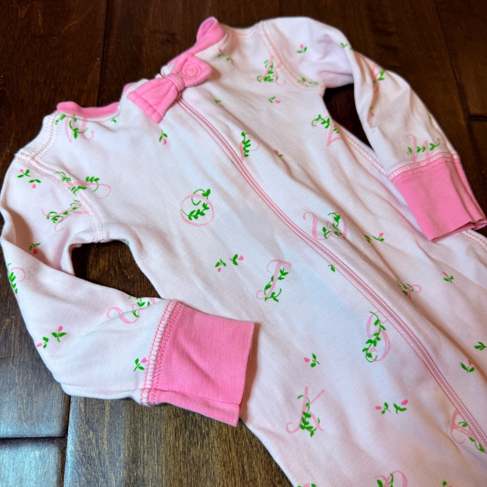 The Beaufort Bonnet Company Pink Floral Zipped Footie